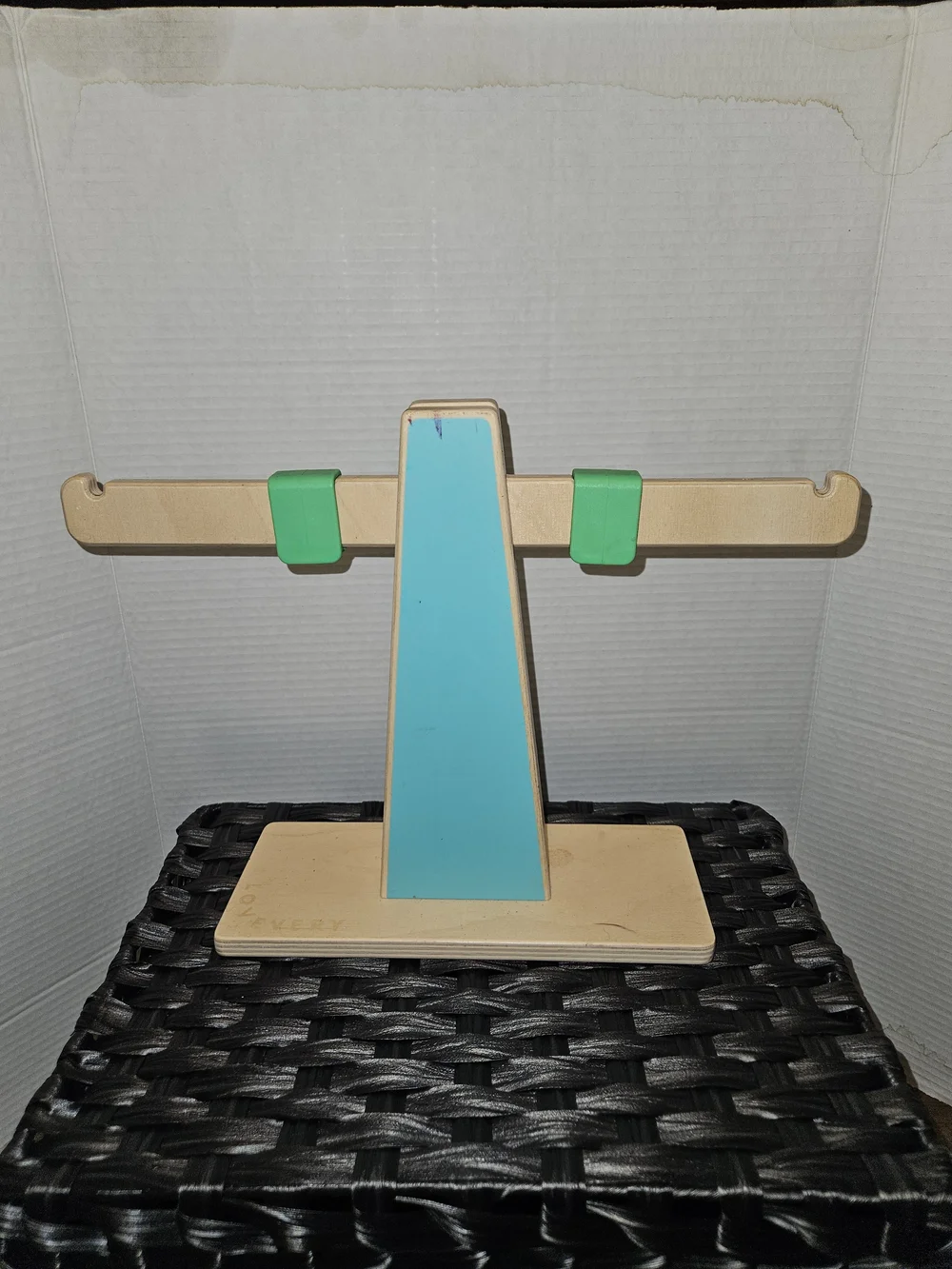 Wooden Balance Scale Toy for Kids - Turquoise and Green Scale Only